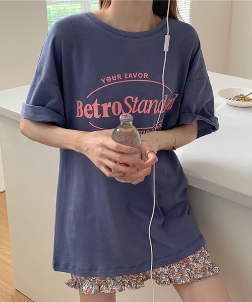SHEPP(シープ)の「カラー プリントビッグTシャツ(Tシャツ/カットソー・レディース・ピンク/パープル/ブルー/グレー・M/L)」の18枚目の写真