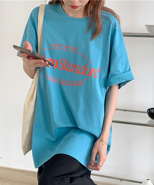 SHEPP(シープ)の「カラー プリントビッグTシャツ(Tシャツ/カットソー・レディース・ピンク/パープル/ブルー/グレー・M/L)」の12枚目の写真