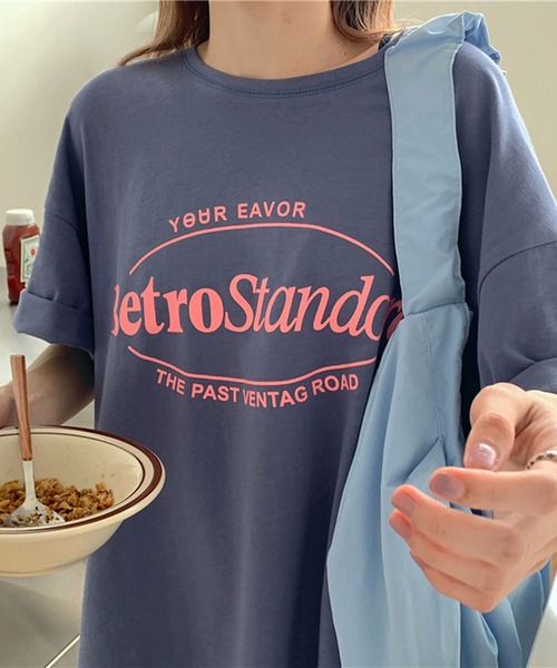 SHEPP(シープ)の「カラー プリントビッグTシャツ(Tシャツ/カットソー・レディース・ピンク/パープル/ブルー/グレー・M/L)」の9枚目の写真