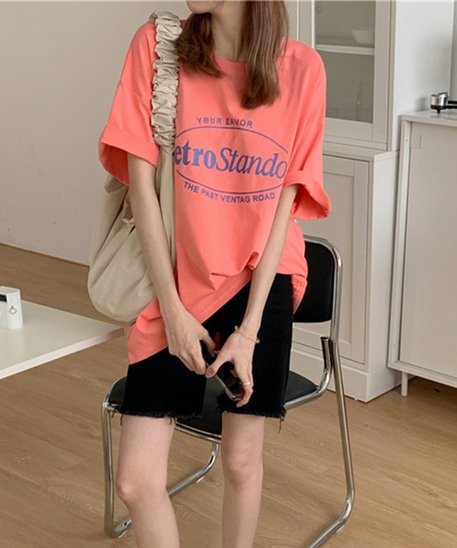 SHEPP(シープ)の「カラー プリントビッグTシャツ(Tシャツ/カットソー・レディース・ピンク/パープル/ブルー/グレー・M/L)」の15枚目の写真