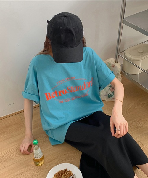 SHEPP(シープ)の「カラー プリントビッグTシャツ(Tシャツ/カットソー・レディース・ピンク/パープル/ブルー/グレー・M/L)」の8枚目の写真