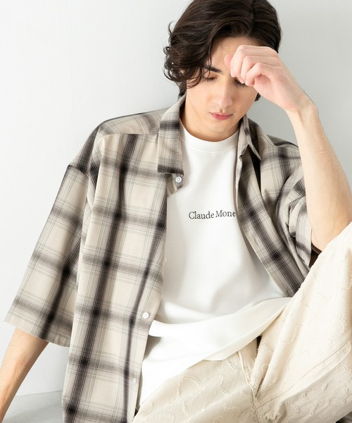 SENSE OF PLACE by URBAN RESEARCH（センスオブプレイスバイアーバンリサーチ）の「『ユニセックス』エクストラルーズシャツ(5分袖)（シャツ/ブラウス・メンズ・チャコールグレー/ベージュ/その他3/グレー/その他1/その他2/ライトブルー/ライトグレー・MEDIUM/LARGE）」の7枚目の写真