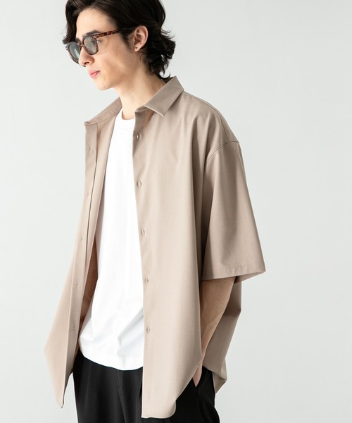 SENSE OF PLACE by URBAN RESEARCH（センスオブプレイスバイアーバンリサーチ）の「『ユニセックス』エクストラルーズシャツ(5分袖)（シャツ/ブラウス・メンズ・チャコールグレー/ベージュ/その他3/グレー/その他1/その他2/ライトブルー/ライトグレー・MEDIUM/LARGE）」の5枚目の写真