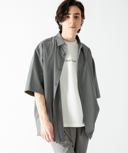 SENSE OF PLACE by URBAN RESEARCH（センスオブプレイスバイアーバンリサーチ）の「『ユニセックス』エクストラルーズシャツ(5分袖)（シャツ/ブラウス・メンズ・チャコールグレー/ベージュ/その他3/グレー/その他1/その他2/ライトブルー/ライトグレー・MEDIUM/LARGE）」の9枚目の写真