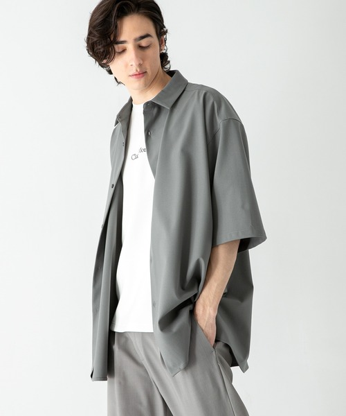 SENSE OF PLACE by URBAN RESEARCH（センスオブプレイスバイアーバンリサーチ）の「『ユニセックス』エクストラルーズシャツ(5分袖)（シャツ/ブラウス・メンズ・チャコールグレー/ベージュ/その他3/グレー/その他1/その他2/ライトブルー/ライトグレー・MEDIUM/LARGE）」の10枚目の写真