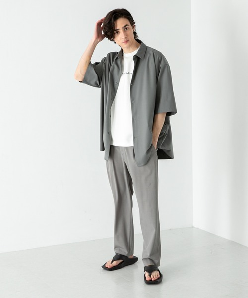 SENSE OF PLACE by URBAN RESEARCH（センスオブプレイスバイアーバンリサーチ）の「『ユニセックス』エクストラルーズシャツ(5分袖)（シャツ/ブラウス・メンズ・チャコールグレー/ベージュ/その他3/グレー/その他1/その他2/ライトブルー/ライトグレー・MEDIUM/LARGE）」の11枚目の写真