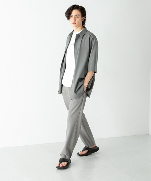 SENSE OF PLACE by URBAN RESEARCH（センスオブプレイスバイアーバンリサーチ）の「『ユニセックス』エクストラルーズシャツ(5分袖)（シャツ/ブラウス・メンズ・チャコールグレー/ベージュ/その他3/グレー/その他1/その他2/ライトブルー/ライトグレー・MEDIUM/LARGE）」の12枚目の写真