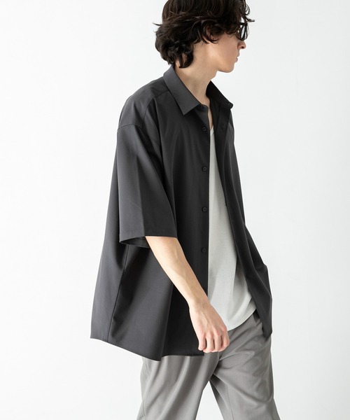 SENSE OF PLACE by URBAN RESEARCH（センスオブプレイスバイアーバンリサーチ）の「『ユニセックス』エクストラルーズシャツ(5分袖)（シャツ/ブラウス・メンズ・チャコールグレー/ベージュ/その他3/グレー/その他1/その他2/ライトブルー/ライトグレー・MEDIUM/LARGE）」の16枚目の写真