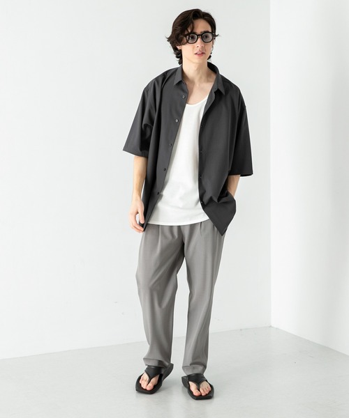 SENSE OF PLACE by URBAN RESEARCH（センスオブプレイスバイアーバンリサーチ）の「『ユニセックス』エクストラルーズシャツ(5分袖)（シャツ/ブラウス・メンズ・チャコールグレー/ベージュ/その他3/グレー/その他1/その他2/ライトブルー/ライトグレー・MEDIUM/LARGE）」の18枚目の写真