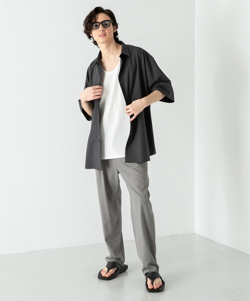 SENSE OF PLACE by URBAN RESEARCH（センスオブプレイスバイアーバンリサーチ）の「『ユニセックス』エクストラルーズシャツ(5分袖)（シャツ/ブラウス・メンズ・チャコールグレー/ベージュ/その他3/グレー/その他1/その他2/ライトブルー/ライトグレー・MEDIUM/LARGE）」の19枚目の写真