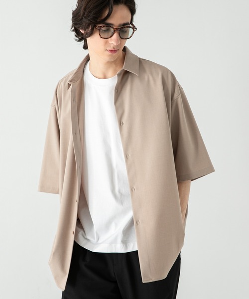 SENSE OF PLACE by URBAN RESEARCH（センスオブプレイスバイアーバンリサーチ）の「『ユニセックス』エクストラルーズシャツ(5分袖)（シャツ/ブラウス・メンズ・チャコールグレー/ベージュ/その他3/グレー/その他1/その他2/ライトブルー/ライトグレー・MEDIUM/LARGE）」の22枚目の写真