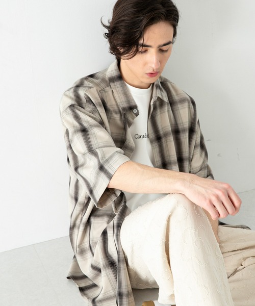 SENSE OF PLACE by URBAN RESEARCH(センスオブプレイスバイアーバンリサーチ)の「『ユニセックス』エクストラルーズシャツ(5分袖)(シャツ/ブラウス・メンズ・チャコールグレー/ベージュ/その他3/グレー/その他1/その他2/ライトブルー/ライトグレー・MEDIUM/LARGE)」の22枚目の写真