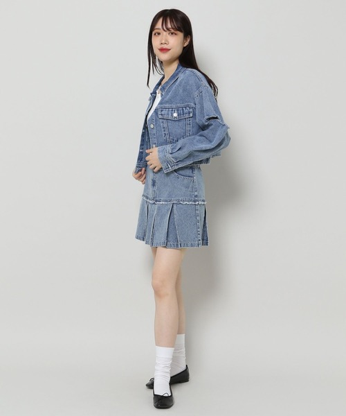 3.3 Field Trip （3.3フィールドトリップ）の「3.3 Field Trip／フリンジデニムスカート（デニムスカート・レディース・ブルー/ブラック/ホワイト・MEDIUM/LARGE）」の15枚目の写真