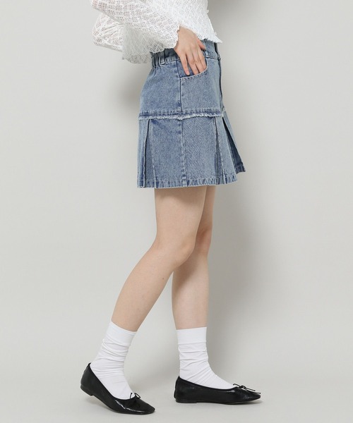 3.3 Field Trip （3.3フィールドトリップ）の「3.3 Field Trip／フリンジデニムスカート（デニムスカート・レディース・ブルー/ブラック/ホワイト・MEDIUM/LARGE）」の17枚目の写真