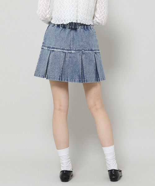 3.3 Field Trip （3.3フィールドトリップ）の「3.3 Field Trip／フリンジデニムスカート（デニムスカート・レディース・ブルー/ブラック/ホワイト・MEDIUM/LARGE）」の18枚目の写真
