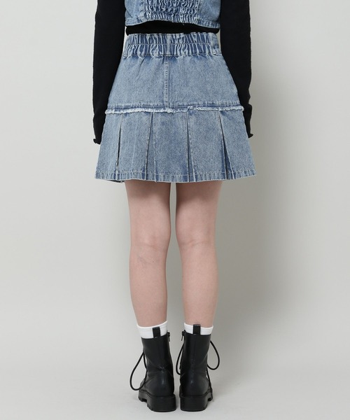 3.3 Field Trip （3.3フィールドトリップ）の「3.3 Field Trip／フリンジデニムスカート（デニムスカート・レディース・ブルー/ブラック/ホワイト・MEDIUM/LARGE）」の22枚目の写真