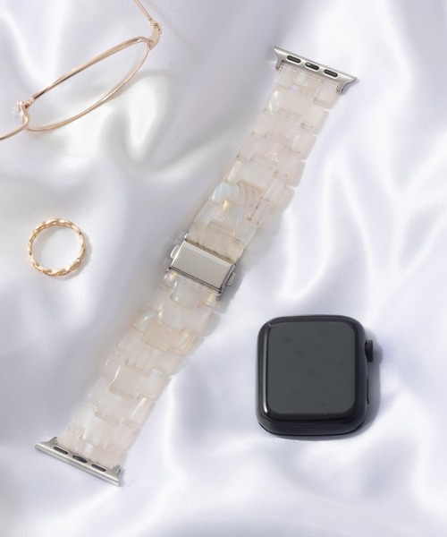 emonique（エモニーク）の「レジン製 Apple Watch Band スマートウォッチバンド【38/40/41/42/44/45/49mm対応】（デジタル腕時計・レディース・ピンク/クリアブルー/ライトブルー/アイボリー/オフホワイト/ブルー/クリア/グリーン/ホワイト/ミント・42/38）」の3枚目の写真