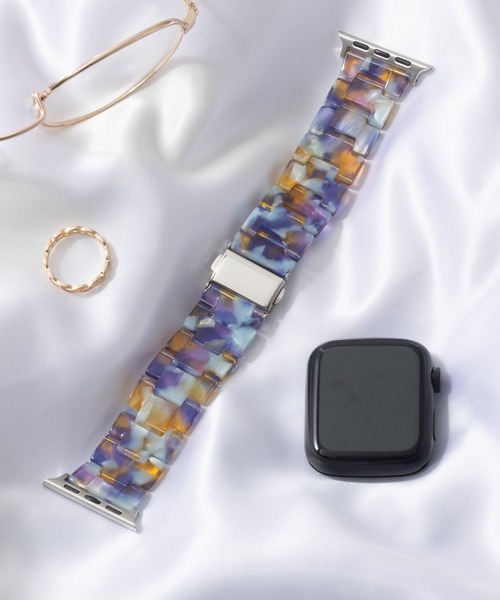 emonique（エモニーク）の「レジン製 Apple Watch Band スマートウォッチバンド【38/40/41/42/44/45/49mm対応】（デジタル腕時計・レディース・ピンク/クリアブルー/ライトブルー/アイボリー/オフホワイト/ブルー/クリア/グリーン/ホワイト/ミント・42/38）」の8枚目の写真