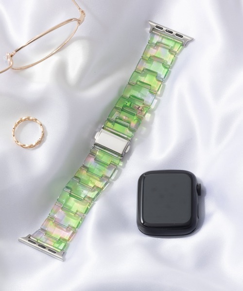 emonique（エモニーク）の「レジン製 Apple Watch Band スマートウォッチバンド【38/40/41/42/44/45/49mm対応】（デジタル腕時計・レディース・ピンク/クリアブルー/ライトブルー/アイボリー/オフホワイト/ブルー/クリア/グリーン/ホワイト/ミント・42/38）」の5枚目の写真