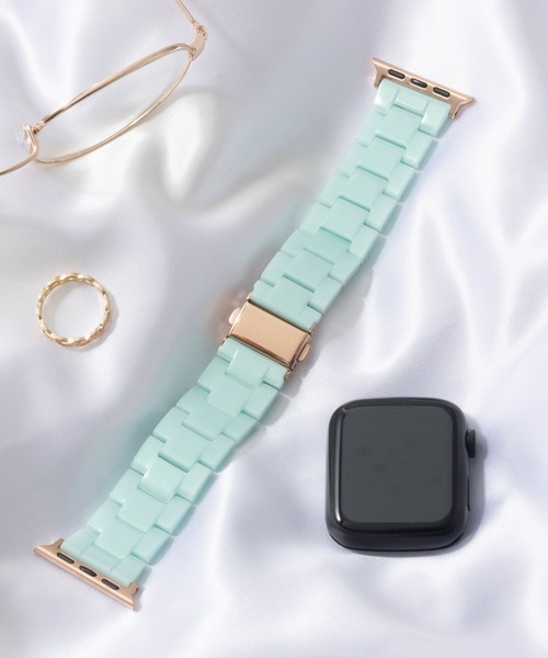 emonique（エモニーク）の「レジン製 Apple Watch Band スマートウォッチバンド【38/40/41/42/44/45/49mm対応】（デジタル腕時計・レディース・ピンク/クリアブルー/ライトブルー/アイボリー/オフホワイト/ブルー/クリア/グリーン/ホワイト/ミント・42/38）」の6枚目の写真
