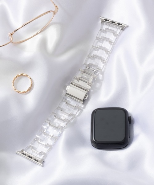 emonique（エモニーク）の「レジン製 Apple Watch Band スマートウォッチバンド【38/40/41/42/44/45/49mm対応】（デジタル腕時計・レディース・ピンク/クリアブルー/ライトブルー/アイボリー/オフホワイト/ブルー/クリア/グリーン/ホワイト/ミント・42/38）」の10枚目の写真