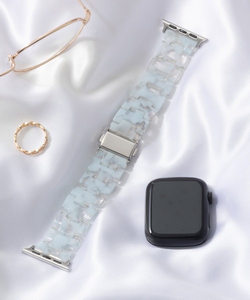 emonique（エモニーク）の「レジン製 Apple Watch Band スマートウォッチバンド【38/40/41/42/44/45/49mm対応】（デジタル腕時計・レディース・ピンク/クリアブルー/ライトブルー/アイボリー/オフホワイト/ブルー/クリア/グリーン/ホワイト/ミント・42/38）」の9枚目の写真