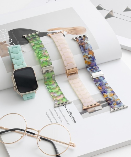 emonique（エモニーク）の「レジン製 Apple Watch Band スマートウォッチバンド【38/40/41/42/44/45/49mm対応】（デジタル腕時計・レディース・ピンク/クリアブルー/ライトブルー/アイボリー/オフホワイト/ブルー/クリア/グリーン/ホワイト/ミント・42/38）」の13枚目の写真