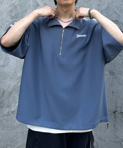 ADAMASTE(アダマスト)の「サイドラインハーフジップ TEE(Tシャツ/カットソー・メンズ・ブラック/ブルー/ライトグレー・MEDIUM/LARGE)」の12枚目の写真