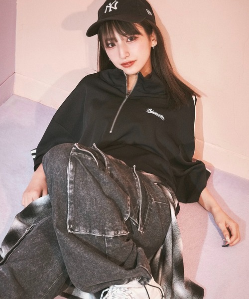 ADAMASTE(アダマスト)の「サイドラインハーフジップ TEE(Tシャツ/カットソー・メンズ・ブラック/ブルー/ライトグレー・MEDIUM/LARGE)」の14枚目の写真