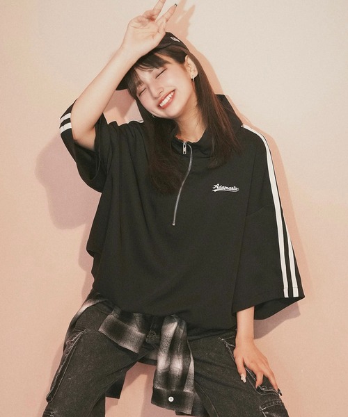 ADAMASTE(アダマスト)の「サイドラインハーフジップ TEE(Tシャツ/カットソー・メンズ・ブラック/ブルー/ライトグレー・MEDIUM/LARGE)」の15枚目の写真