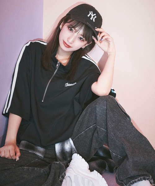 ADAMASTE(アダマスト)の「サイドラインハーフジップ TEE(Tシャツ/カットソー・メンズ・ブラック/ブルー/ライトグレー・MEDIUM/LARGE)」の17枚目の写真