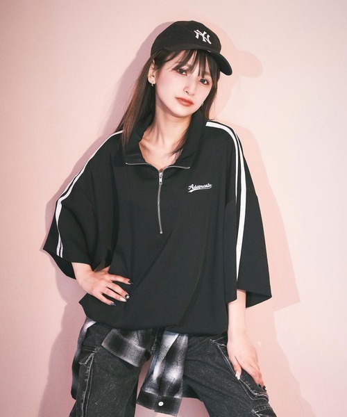ADAMASTE(アダマスト)の「サイドラインハーフジップ TEE(Tシャツ/カットソー・メンズ・ブラック/ブルー/ライトグレー・MEDIUM/LARGE)」の13枚目の写真