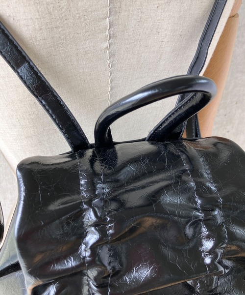 meJane（ミージェーン）の「リボンギャザーバックパック（バックパック/リュック・レディース・ブラック/オフホワイト/シルバー・FREE）」の11枚目の写真