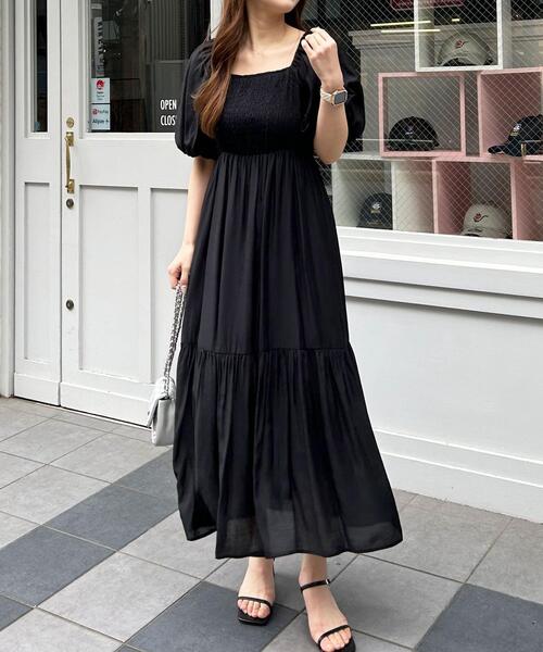 INGNI（イング）の「Backリボンスクエアネックバルーンスリーブ／ワンピース（ワンピース・レディース・アイボリー/ブラック・M）」の16枚目の写真