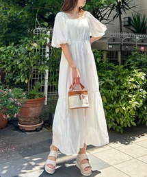 INGNI（イング）の「Backリボンスクエアネックバルーンスリーブ／ワンピース（ワンピース）」