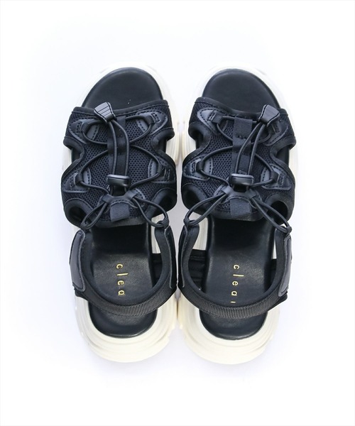clear（クリア）の「厚底スポーツサンダル（サンダル・レディース・オフホワイト/ブラック・L/M）」の8枚目の写真