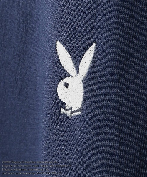 PLAYBOY(プレイボーイ)の「【PLAYBOY】×【SEQUENZ】 綿100 ライン バックプリント リンガーTシャツ(Tシャツ/カットソー・メンズ・ブラック/レッド/ネイビー/アイボリー・SMALL/MEDIUM/LARGE/X-LARGE)」の6枚目の写真