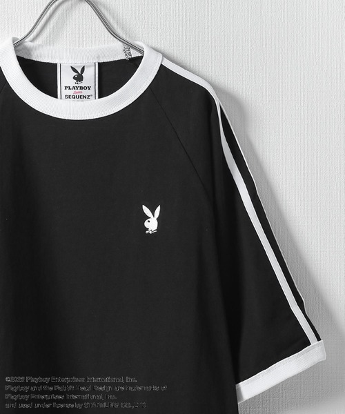 PLAYBOY(プレイボーイ)の「【PLAYBOY】×【SEQUENZ】 綿100 ライン バックプリント リンガーTシャツ(Tシャツ/カットソー・メンズ・ブラック/レッド/ネイビー/アイボリー・SMALL/MEDIUM/LARGE/X-LARGE)」の13枚目の写真