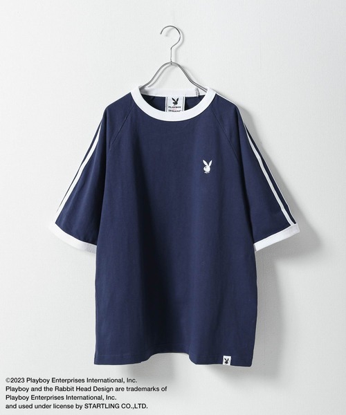 PLAYBOY(プレイボーイ)の「【PLAYBOY】×【SEQUENZ】 綿100 ライン バックプリント リンガーTシャツ(Tシャツ/カットソー・メンズ・ブラック/レッド/ネイビー/アイボリー・SMALL/MEDIUM/LARGE/X-LARGE)」の18枚目の写真