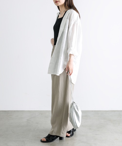 PUAL CE CIN(ピュアルセシン)の「レーヨンナイロンウエストゴムイージーパンツ(その他パンツ・レディース・ベージュ/アイボリー/チャコールグレー・FREE)」の6枚目の写真