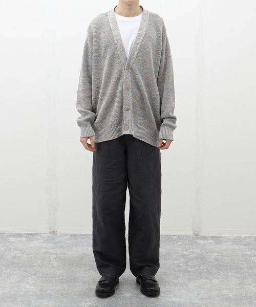 EDIFICE（エディフィス）の「LA BOUCLE (ラブークル) シルクリネン Space Dyed カーディガン（カーディガン/ボレロ・メンズ・A/アイボリー・LARGE）」の3枚目の写真
