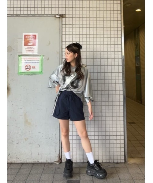 SLY（スライ）の「DROST LINE S/PT ドロスト ライン ショートパンツ（スラックス・レディース・ネイビー/レッド・FREE）」の8枚目の写真