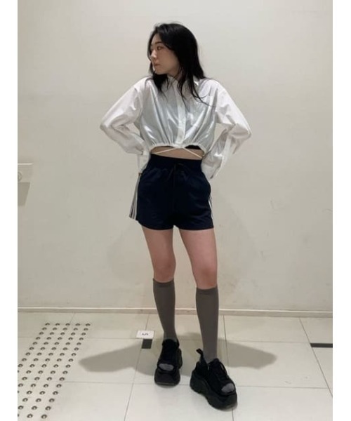 SLY（スライ）の「DROST LINE S/PT ドロスト ライン ショートパンツ（スラックス・レディース・ネイビー/レッド・FREE）」の18枚目の写真