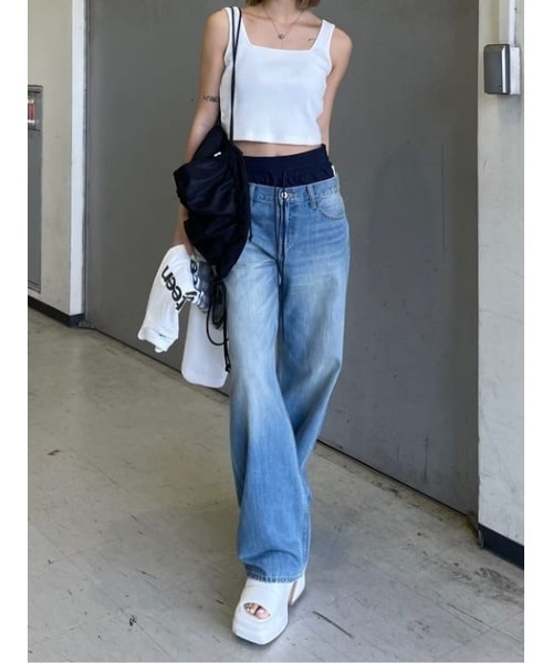 SLY（スライ）の「DROST LINE S/PT ドロスト ライン ショートパンツ（スラックス・レディース・ネイビー/レッド・FREE）」の22枚目の写真