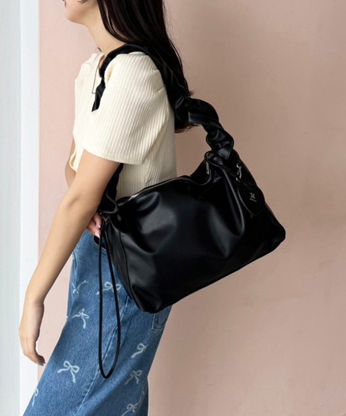 one after another NICE CLAUP(ワンアフターアナザーナイスクラップ)の「ハートミラーチャーム付きドロストバッグ(トートバッグ・レディース・アイボリー/シルバー/ブラック・FREE)」の5枚目の写真