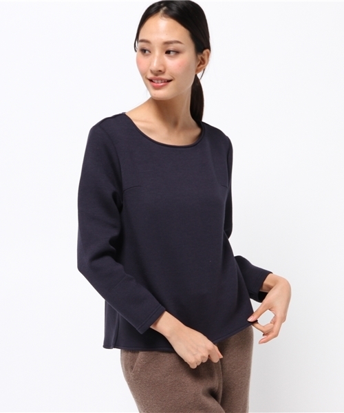 koe(コエ)の「バックタックコクーン長袖プルオーバー(Tシャツ/カットソー・レディース・オフホワイト/杢グレー/ネイビー・MEDIUM/LARGE/SMALL)」の1枚目の写真