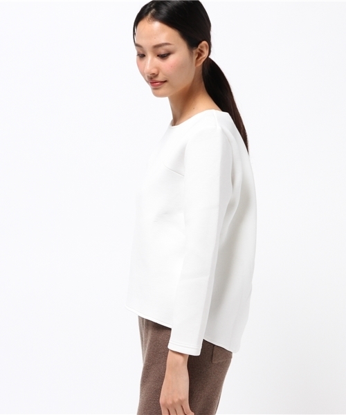 koe(コエ)の「バックタックコクーン長袖プルオーバー(Tシャツ/カットソー・レディース・オフホワイト/杢グレー/ネイビー・MEDIUM/LARGE/SMALL)」の5枚目の写真