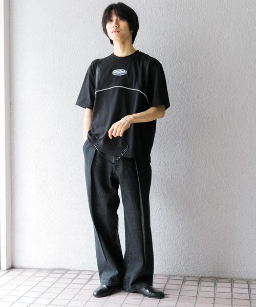 SENSE OF PLACE by URBAN RESEARCH(センスオブプレイスバイアーバンリサーチ)の「ブロックドデザインTシャツ(5分袖)(Tシャツ/カットソー・メンズ・ブルー/ブラック/グリーン・MEDIUM/LARGE)」の4枚目の写真
