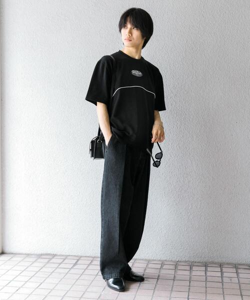 SENSE OF PLACE by URBAN RESEARCH(センスオブプレイスバイアーバンリサーチ)の「ブロックドデザインTシャツ(5分袖)(Tシャツ/カットソー・メンズ・ブルー/ブラック/グリーン・MEDIUM/LARGE)」の5枚目の写真