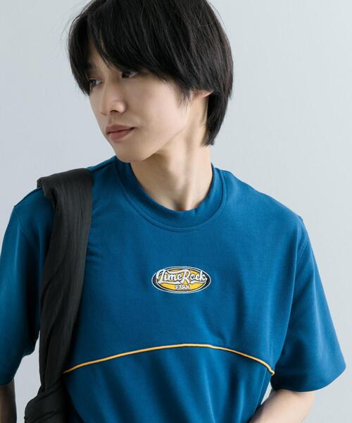 SENSE OF PLACE by URBAN RESEARCH(センスオブプレイスバイアーバンリサーチ)の「ブロックドデザインTシャツ(5分袖)(Tシャツ/カットソー・メンズ・ブルー/ブラック/グリーン・MEDIUM/LARGE)」の21枚目の写真